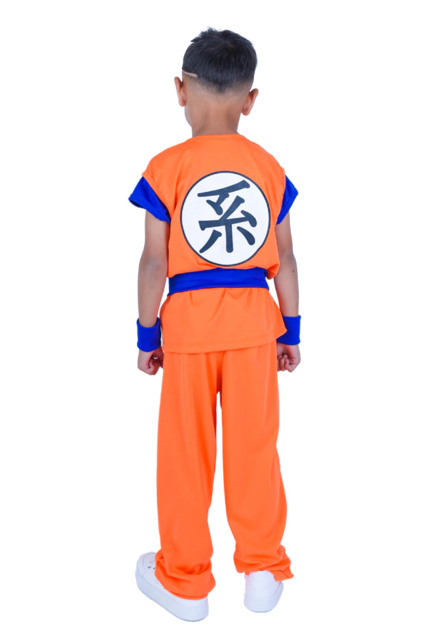 Fantasia Lutador Anime Laranja Infantil