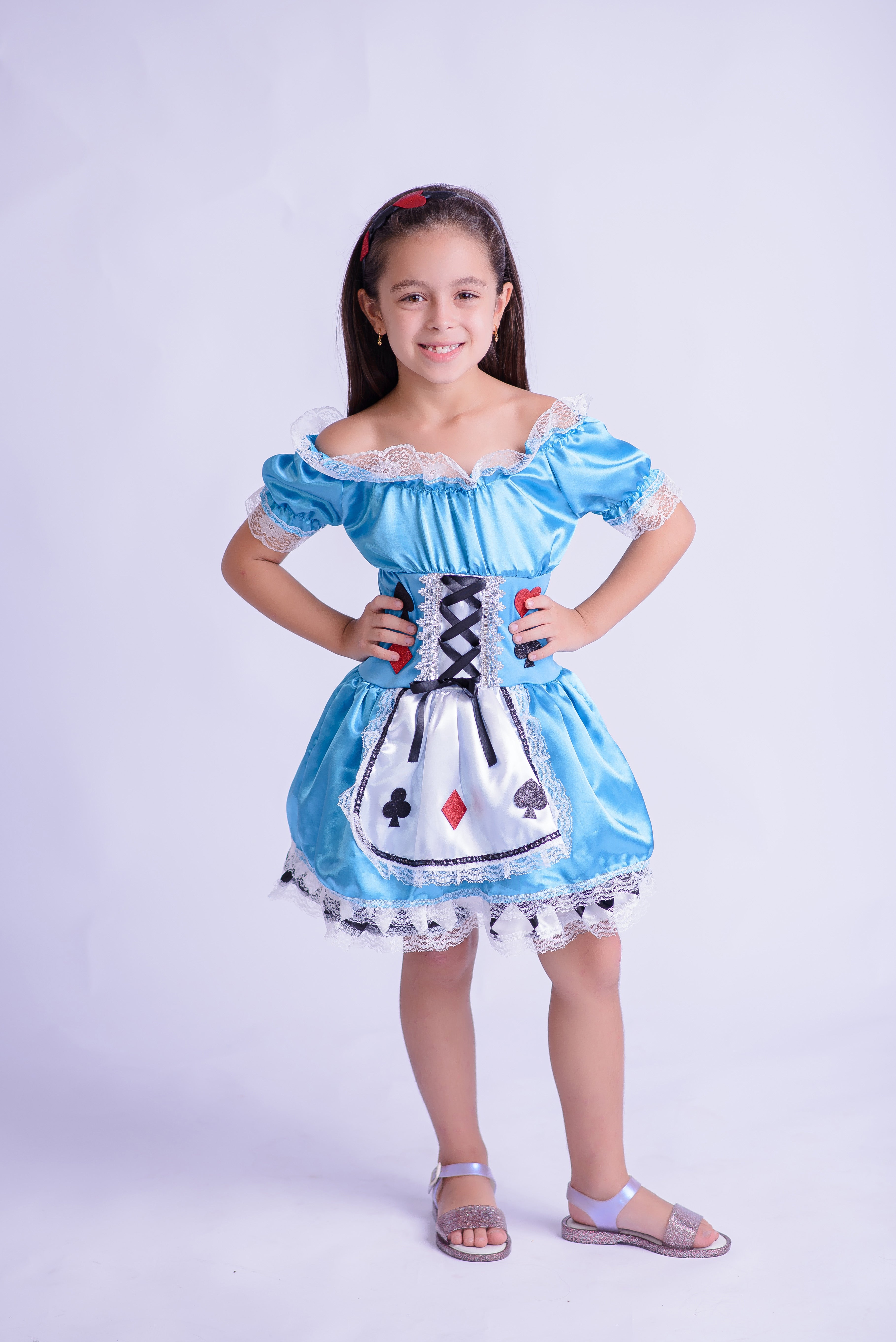 Fantasia Dama Encantada do Reino Cartas Luxo Infantil