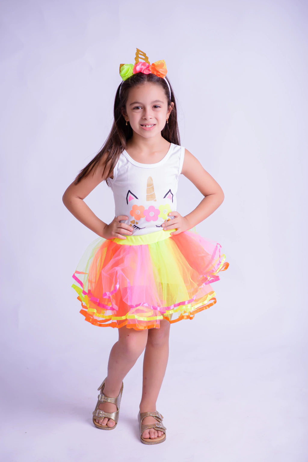 Fantasia Unicórnio Neon Encanto Mágico Infantil