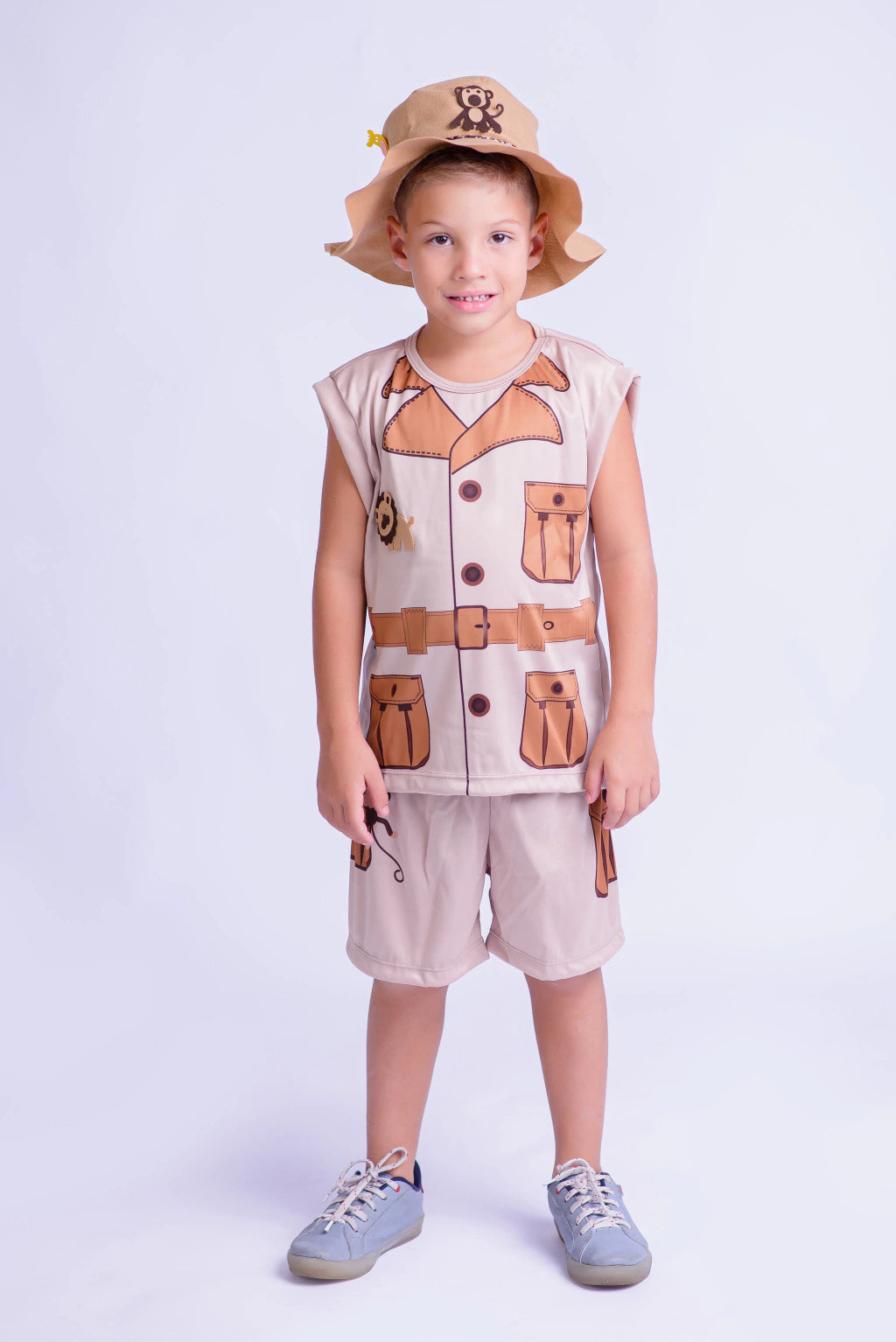 Fantasia Explorador Safari Aventureiro Infantil com Chapéu