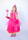 Fantasia Princesa Encanto Rosa Infantil Luxo com Acessórios