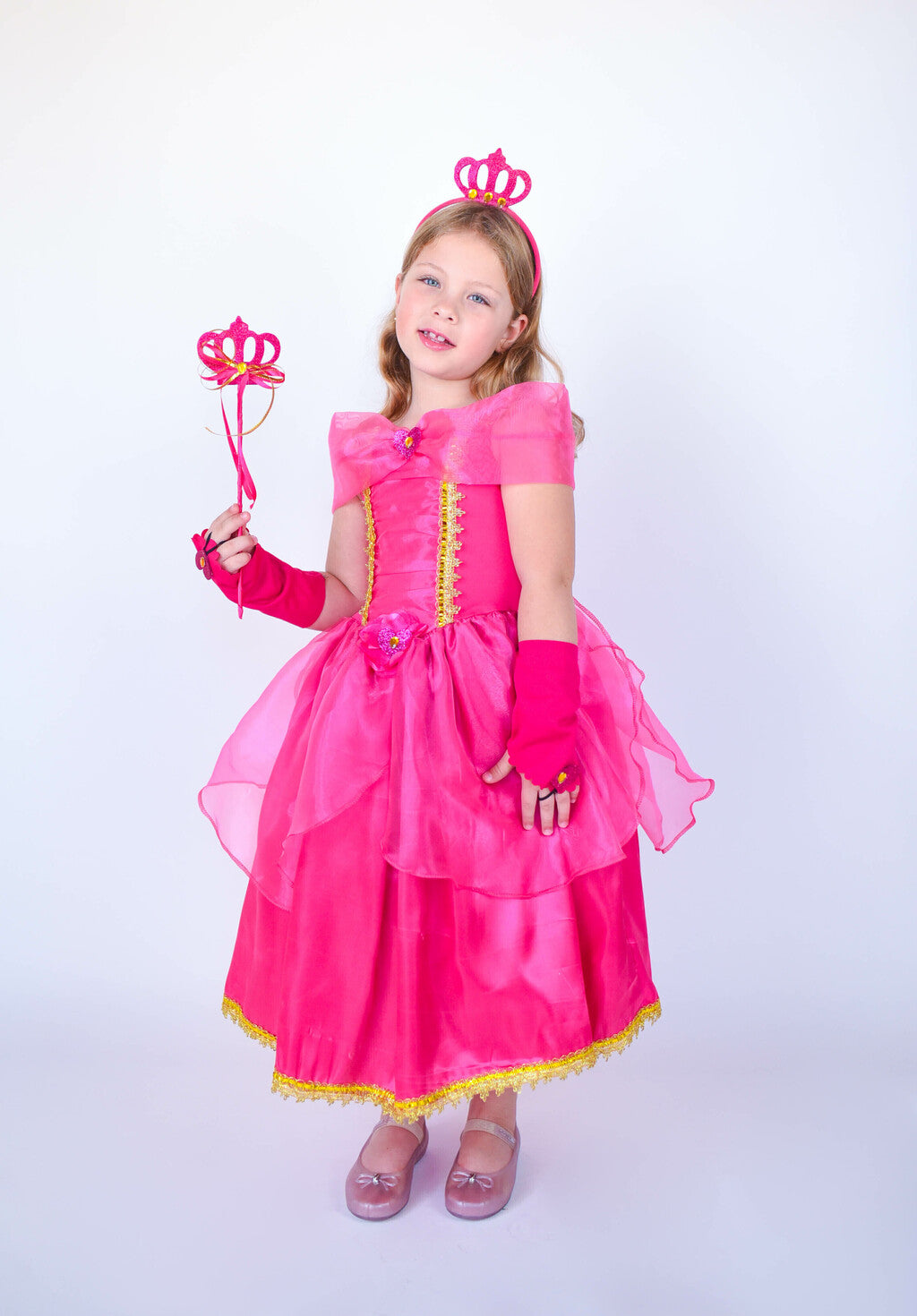 Fantasia Princesa Encanto Rosa Infantil Luxo com Acessórios