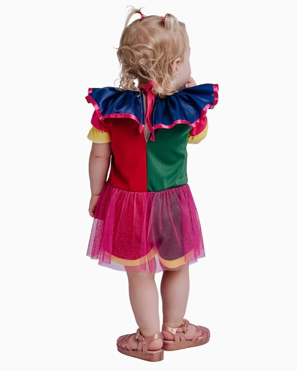Fantasia Palhacinha Colorida Infantil com Tule