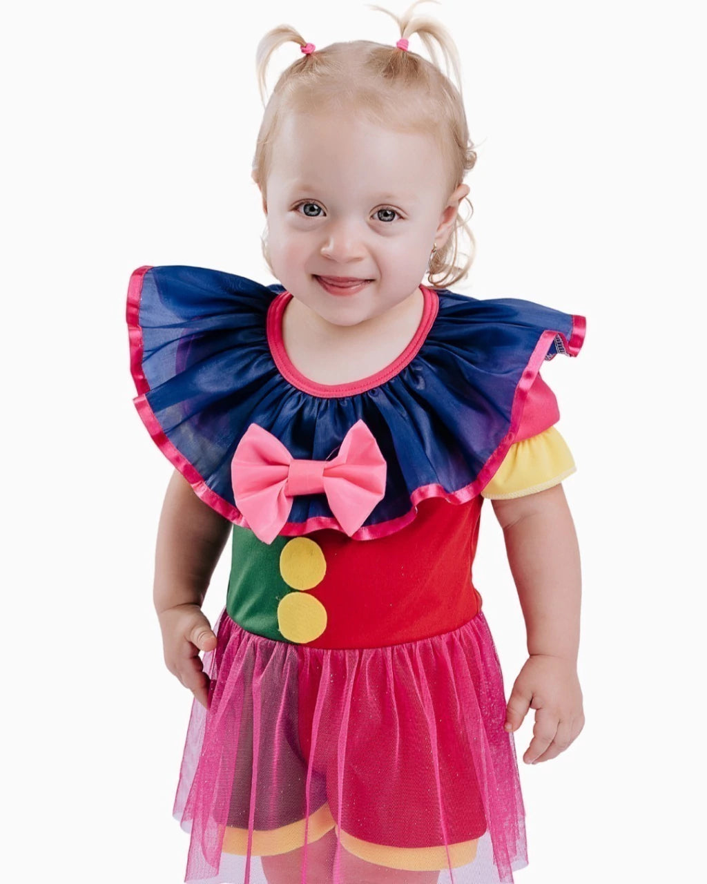 Fantasia Palhacinha Colorida Infantil com Tule