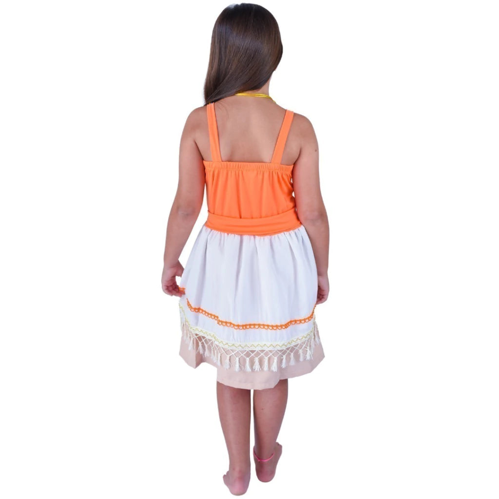 Fantasia Princesa Tropical Ilha Infantil com Colar