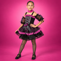Fantasia Infantil Bruxinha Rosa e Preta com Vestido