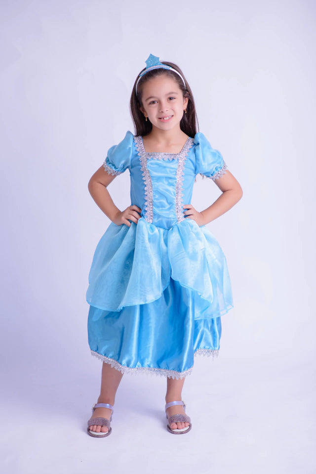 Fantasia Princesa Azul Clássica Infantil