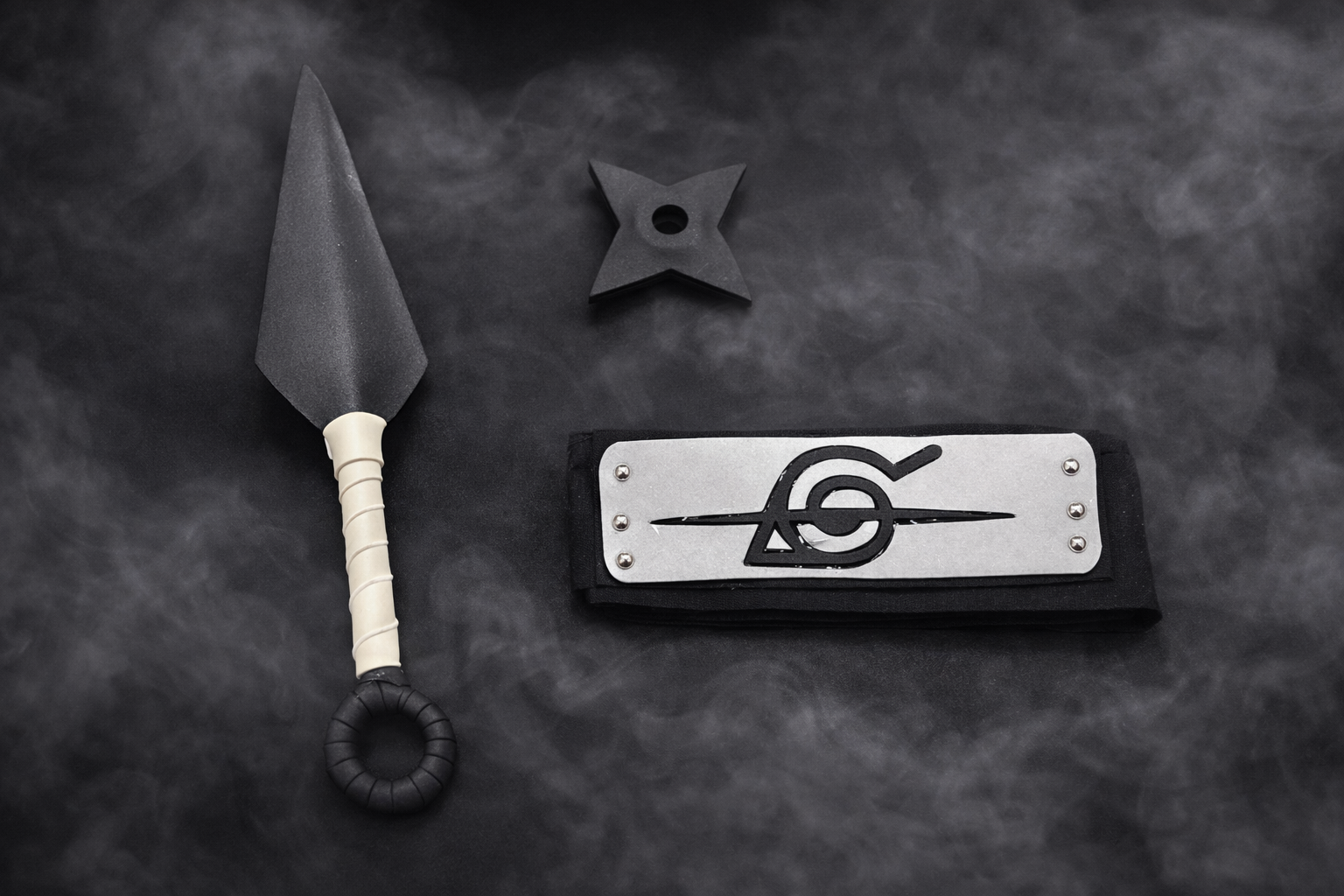 Kit Fantasia Ninja Infantil – Kunai + Shuriken + Faixa Ninja Cosplay