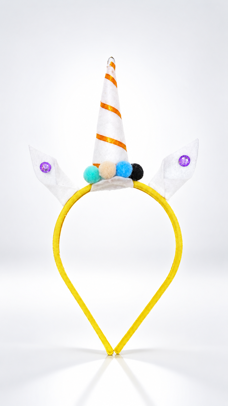 Tiara Infantil Unicórnio Colorida com Detalhes em PomPom