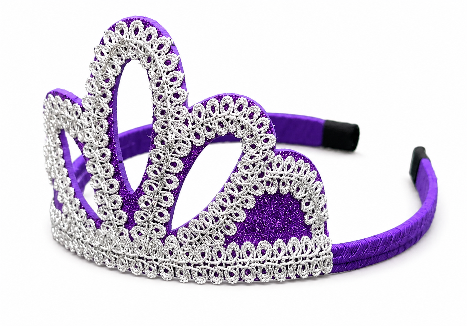 Tiara Coroa Princesa Roxa com Strass e Glitter – Acessório Infantil Encantador