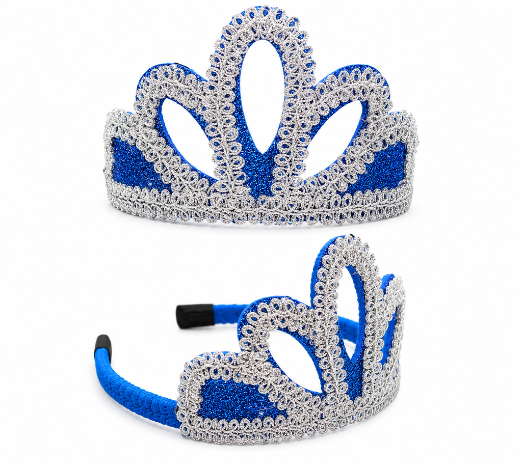 Coroa Princesa com Glitter e Strass – Tiara Fantasia Infantil