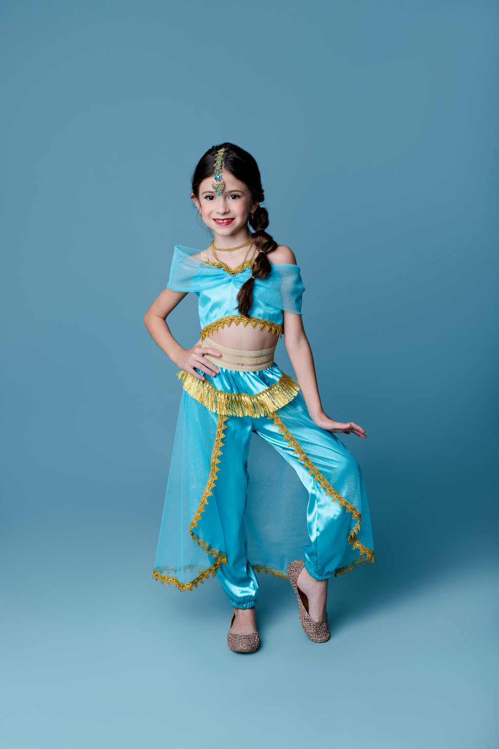 Fantasia Princesa do tapete do Oriente verde Encanto Infantil