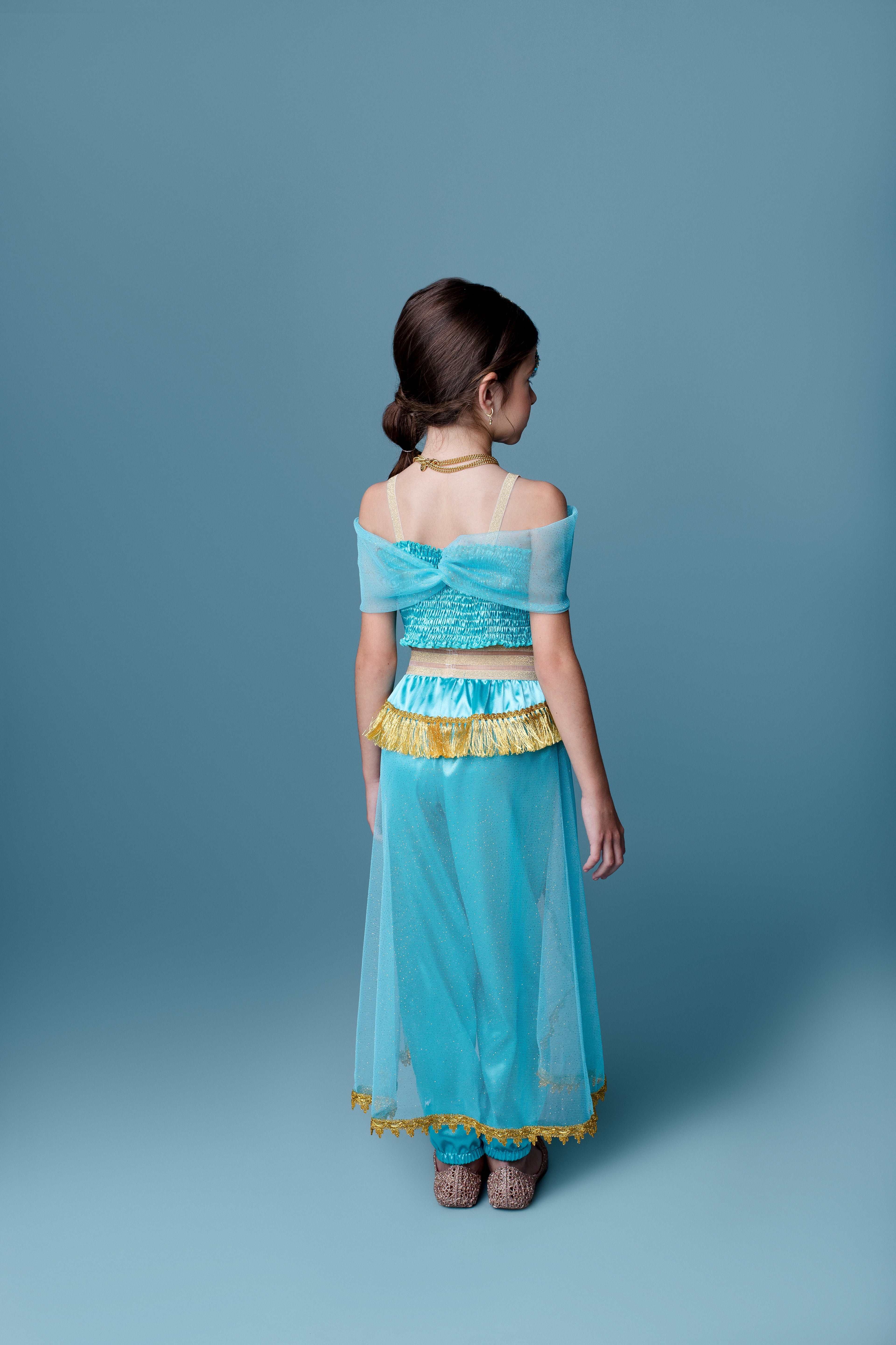 Fantasia Princesa do tapete do Oriente verde Encanto Infantil