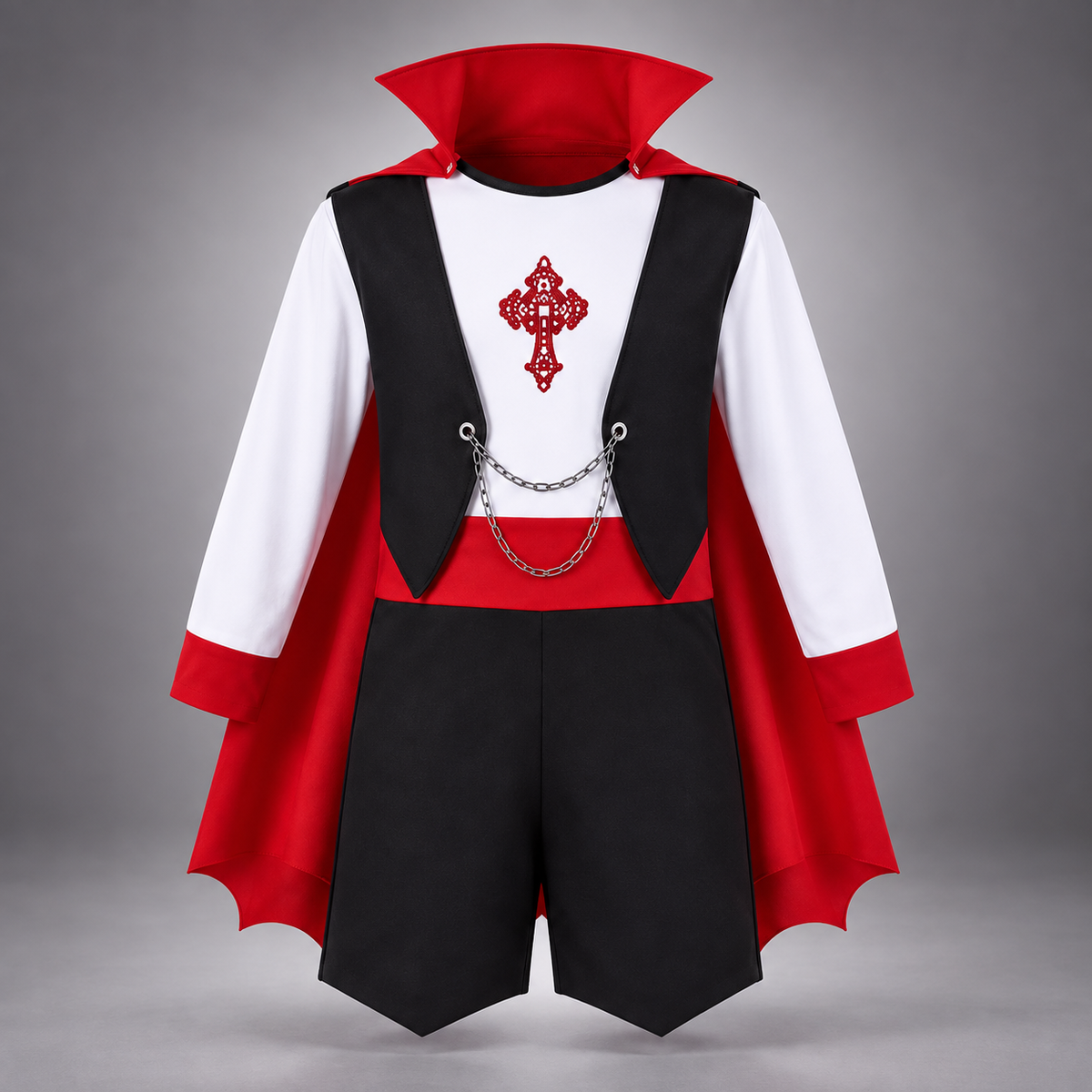 Fantasia Infantil Vampiro Masculina com Capa Vermelha