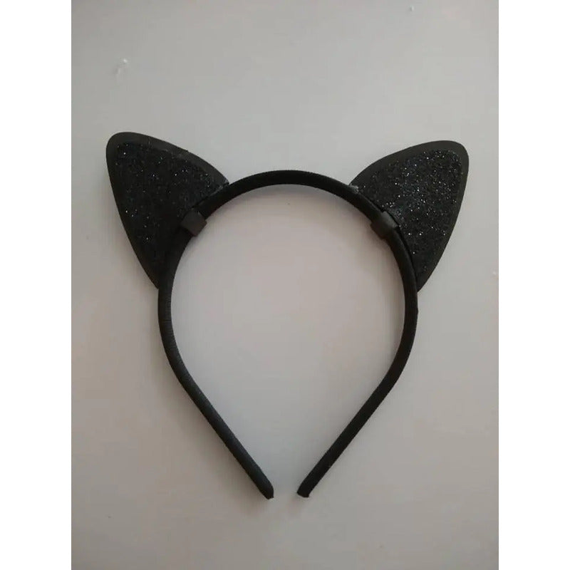 Tiara Gatinho Preto Com Enchimento Em Eva Preto