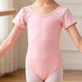 Collant de Ballet Meia Manga Rosa e Preto-Dança Classica Infantil