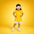 Fantasia Infantil Menina de Vestido Amarelo com Máscara