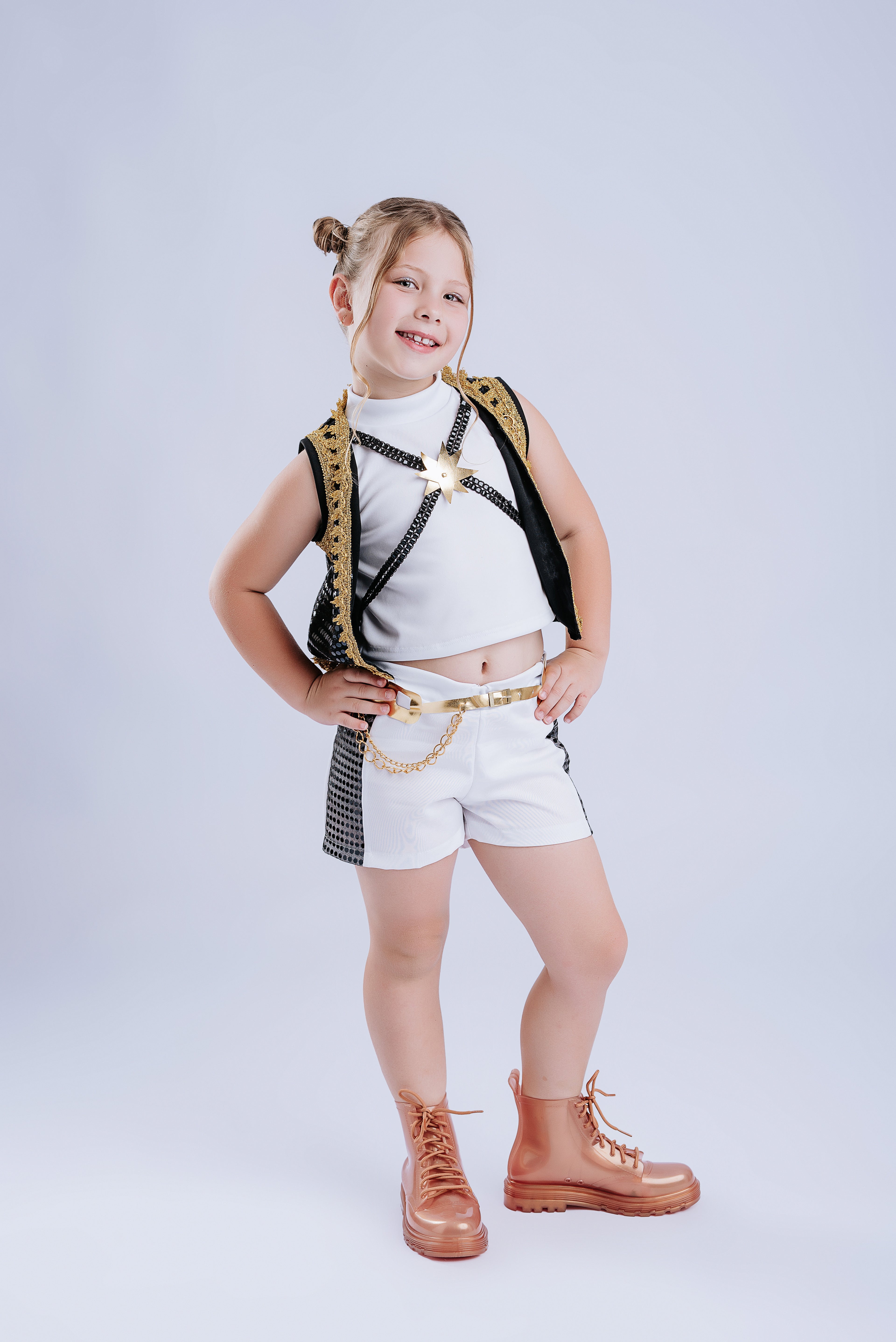Fantasia Diva Pop Estilo K-pop Star Luxo Infantil