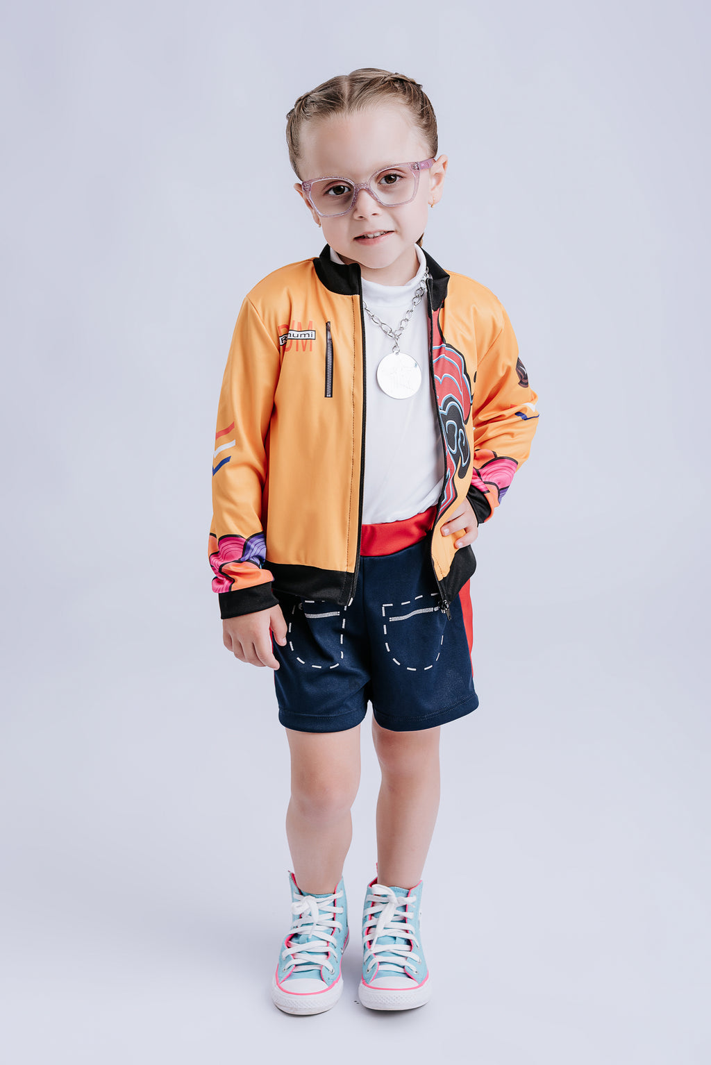 Fantasia K-pop Infantil Jaqueta Amarela Look Estilo Coreano Luxo