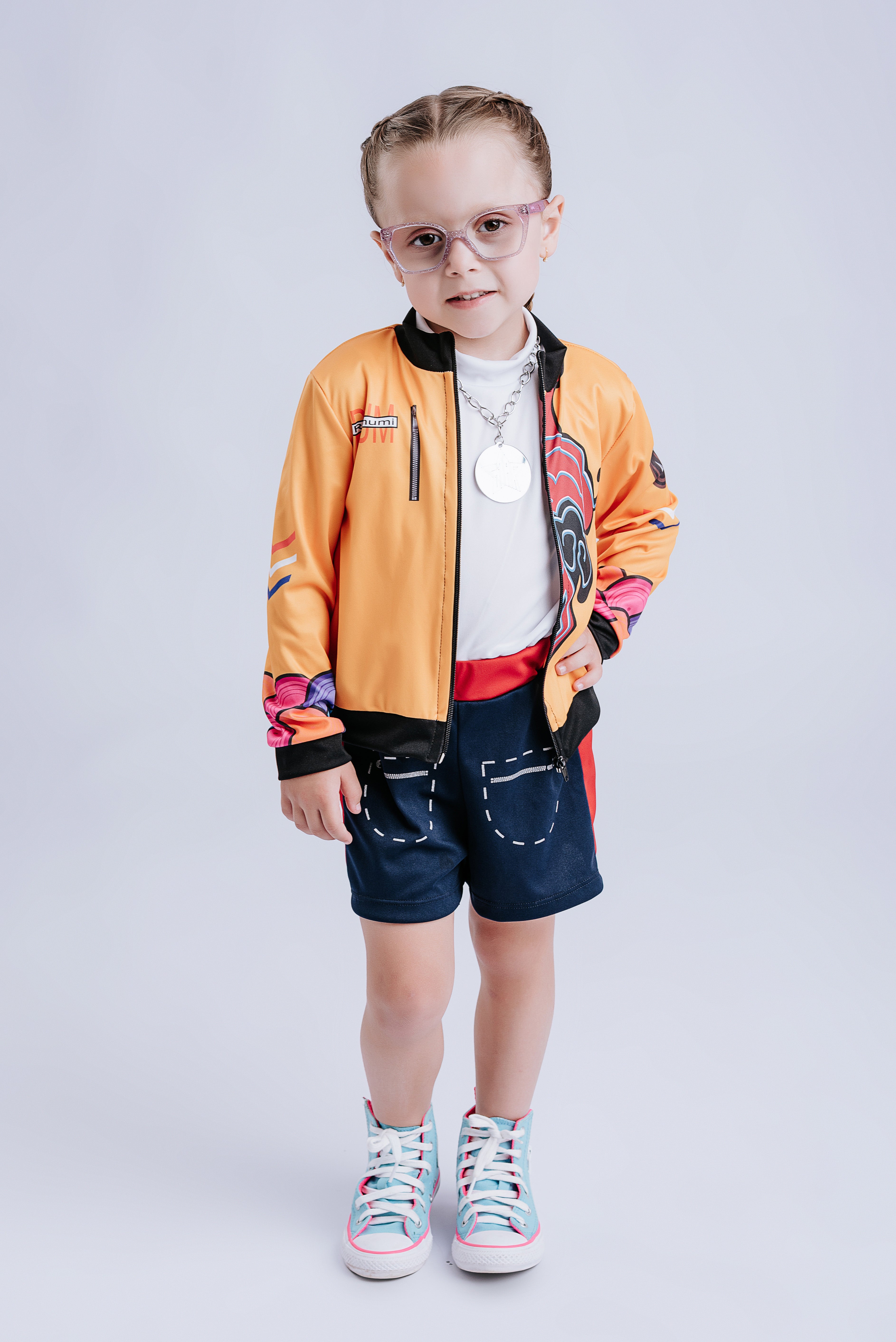 Fantasia K-pop Infantil Jaqueta Amarela Look Estilo Coreano Luxo