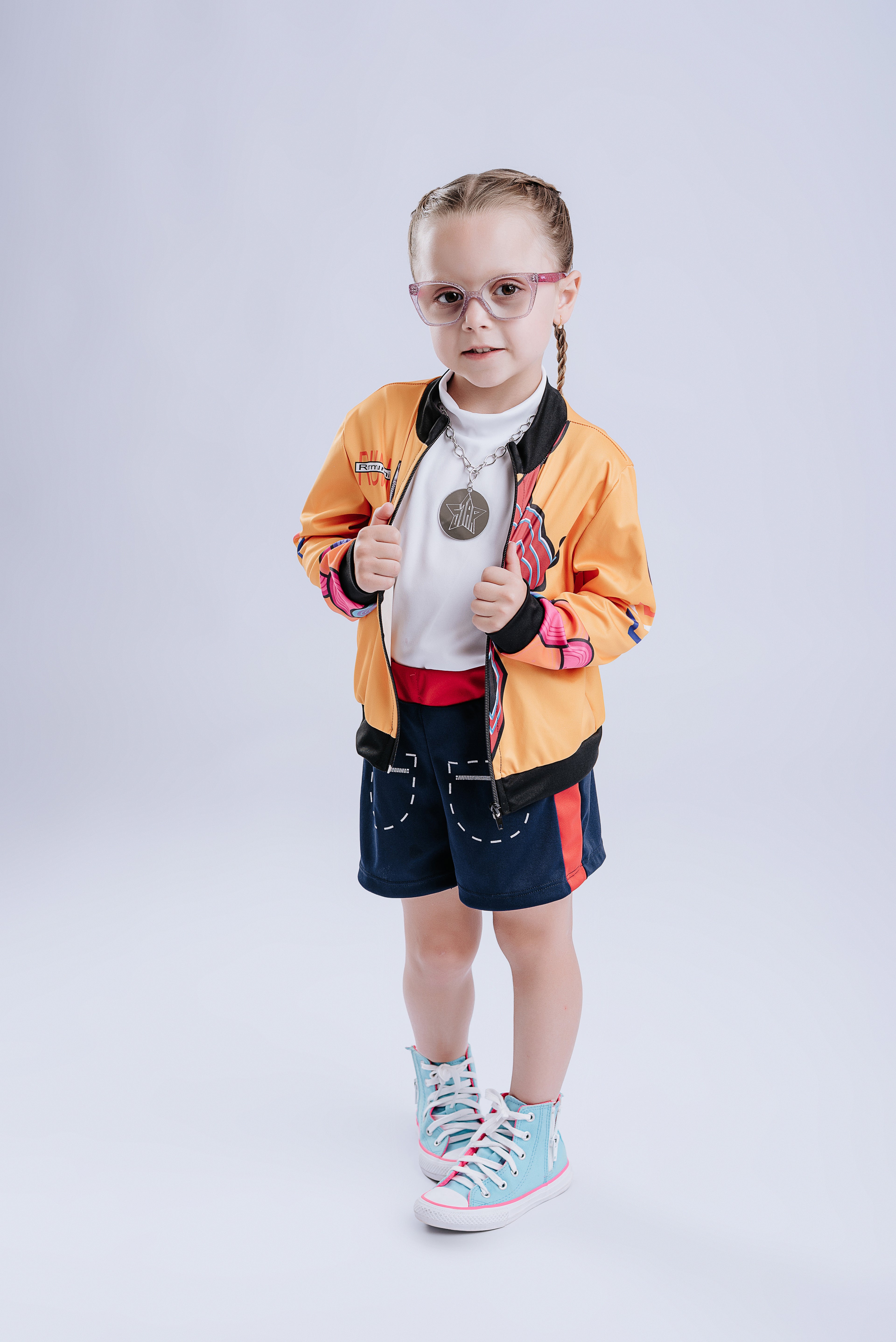 Fantasia K-pop Infantil Jaqueta Amarela Look Estilo Coreano Luxo