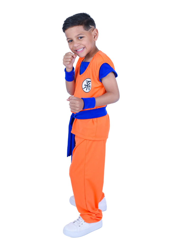 Fantasia Lutador Anime Laranja Infantil