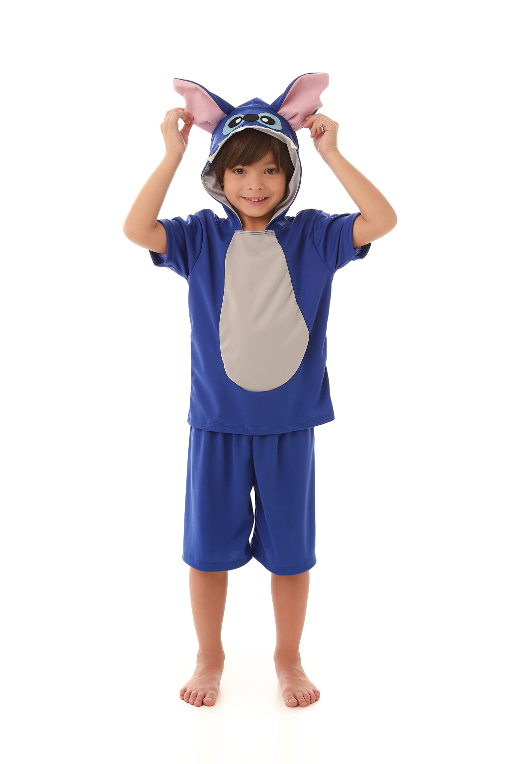 Fantasia Coala Criatura Azul Aventureira Infantil com Capuz