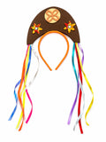 Tiara Festa Junina com Fitas Coloridas e Detalhes Decorativos