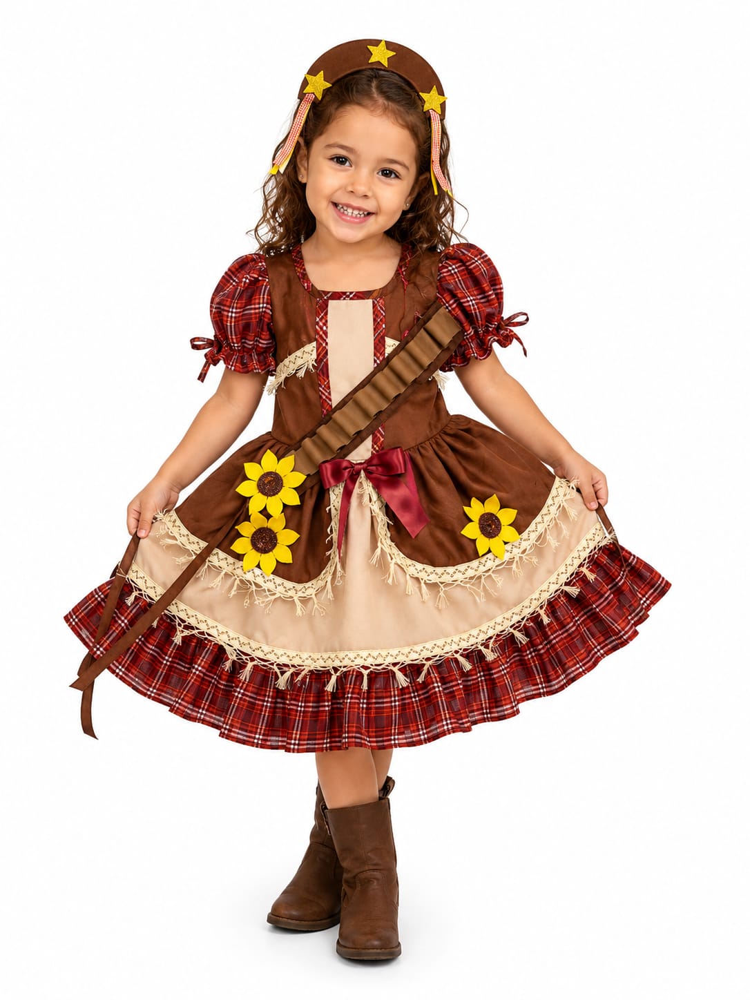 Vestido Caipira Infantil Fazendinha Luxo – Festa Junina