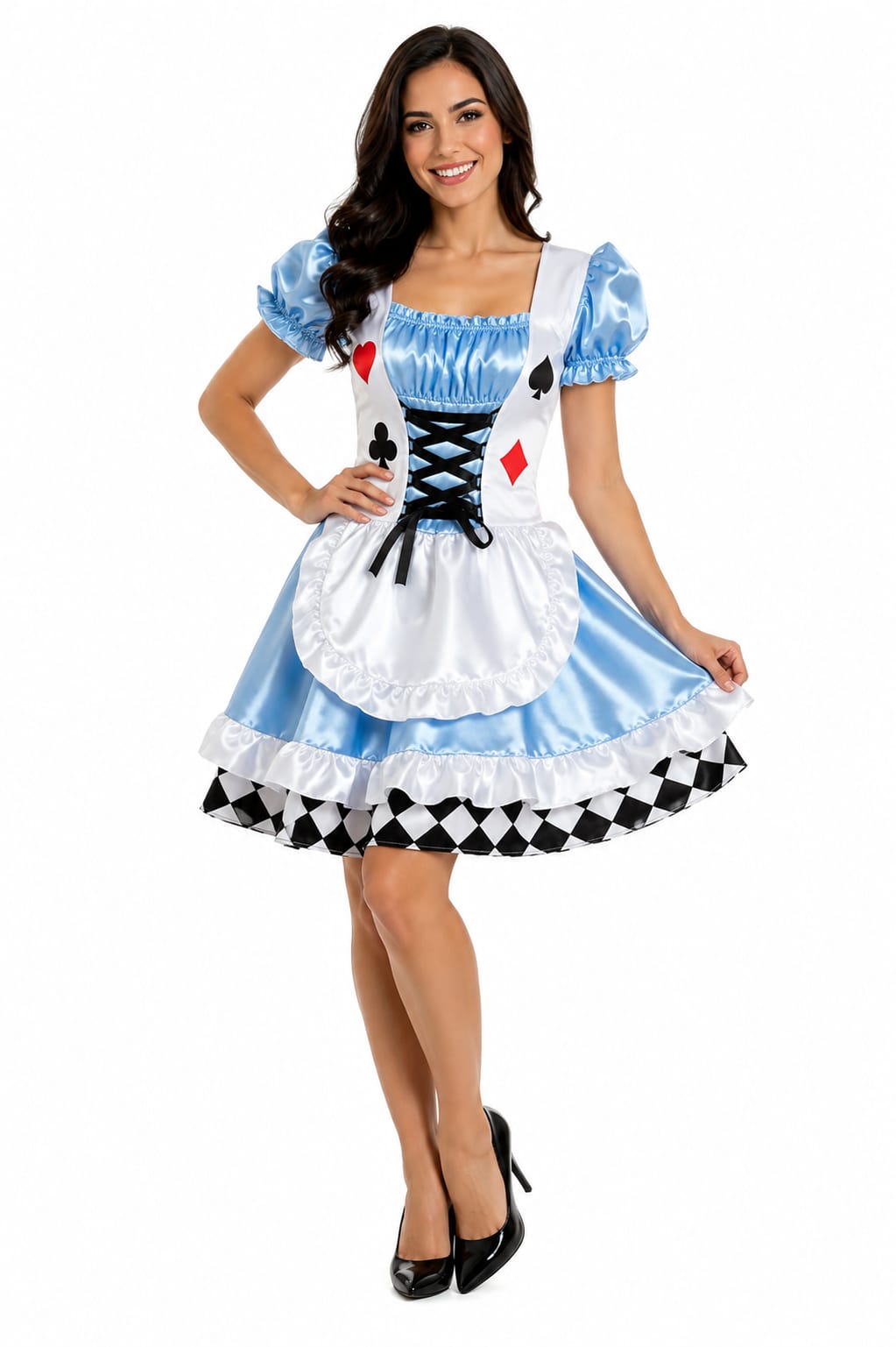 Fantasia Alice do País das Maravilhas Feminina Adulto Luxo