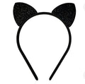 Tiara Orelhas de Gatinho Pretas com Glitter – Acessório Fantasia