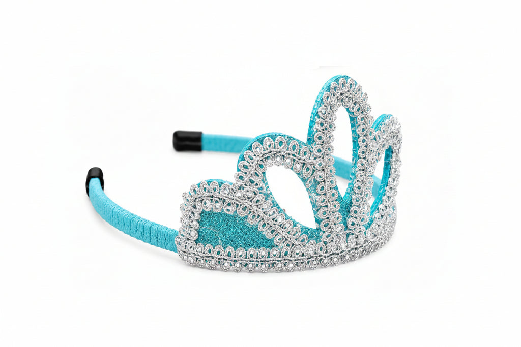 Coroa Princesa com Glitter e Strass – Tiara Fantasia Infantil