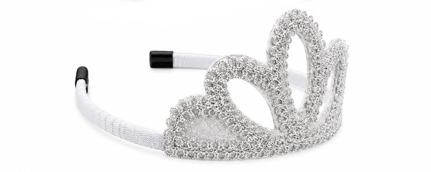 Tiara Coroa Princesa Prata com Glitter – Acessório Infantil para Fantasia e Festas