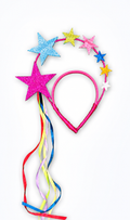 Tiara de Estrelas coloridas com Fitas Coloridas – Fantasia Princesa Infantil