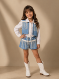 Fantasia Infantil Cowgirl Azul| Boiadeira com Estilo