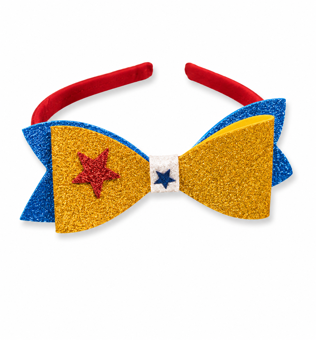 Tiara Laço Mulher-Maravilha com Glitter – Fantasia Infantil