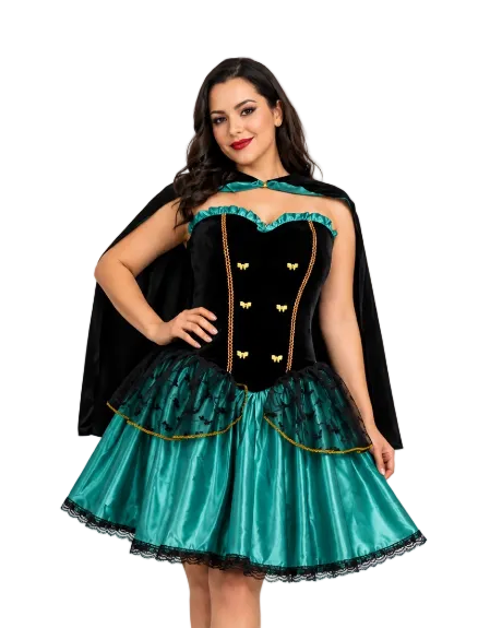 Fantasia Princesa do Inverno-Chapeleira|Encantado Feminina – Vestido Luxo com Capa Festa