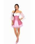 Fantasia Princesa Encantada das tranças Rosa Feminina Adulto Decorada
