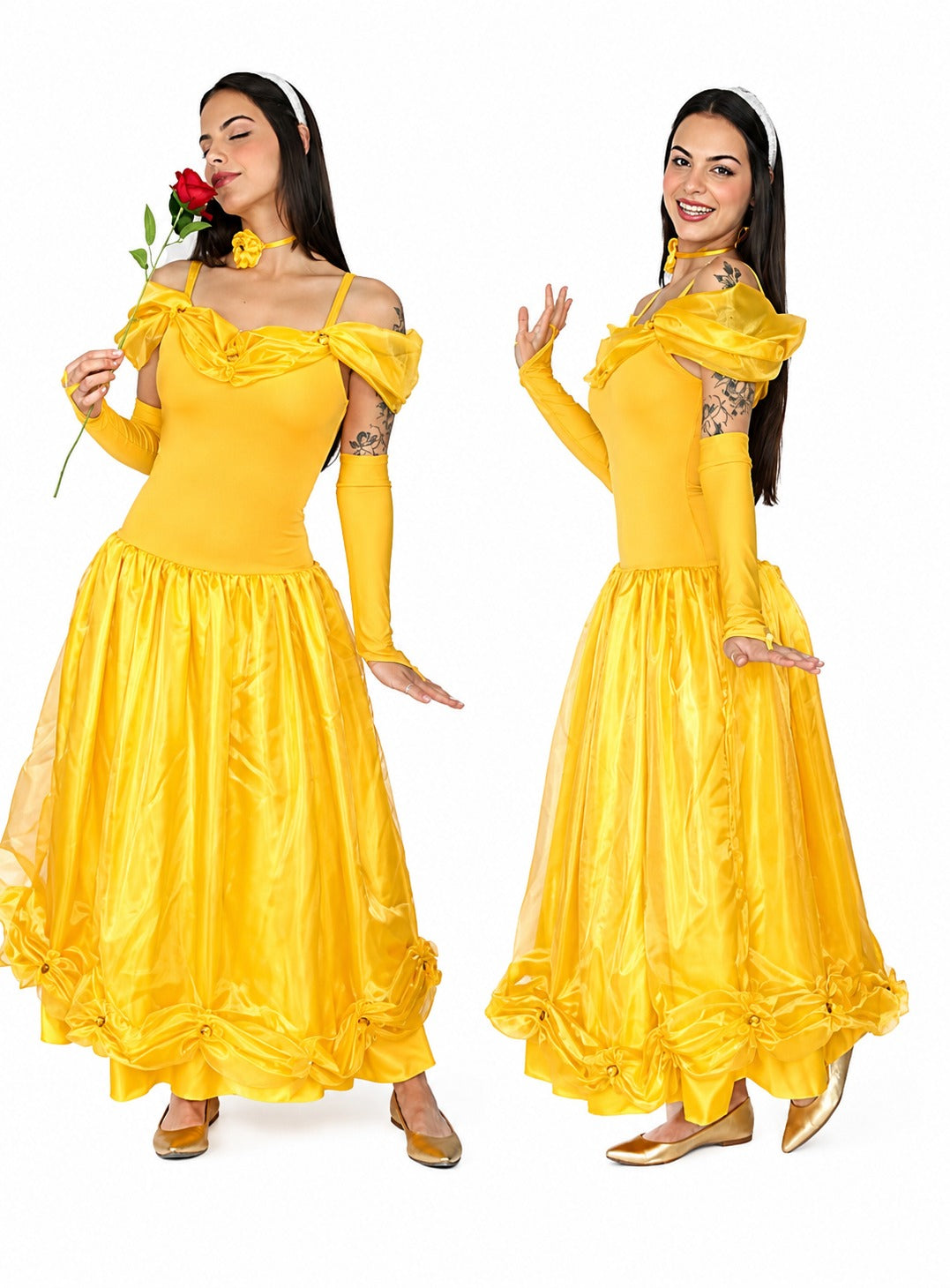 Fantasia Princesa da Fera Feminina – Elegância e charme para momentos inesquecíveis!