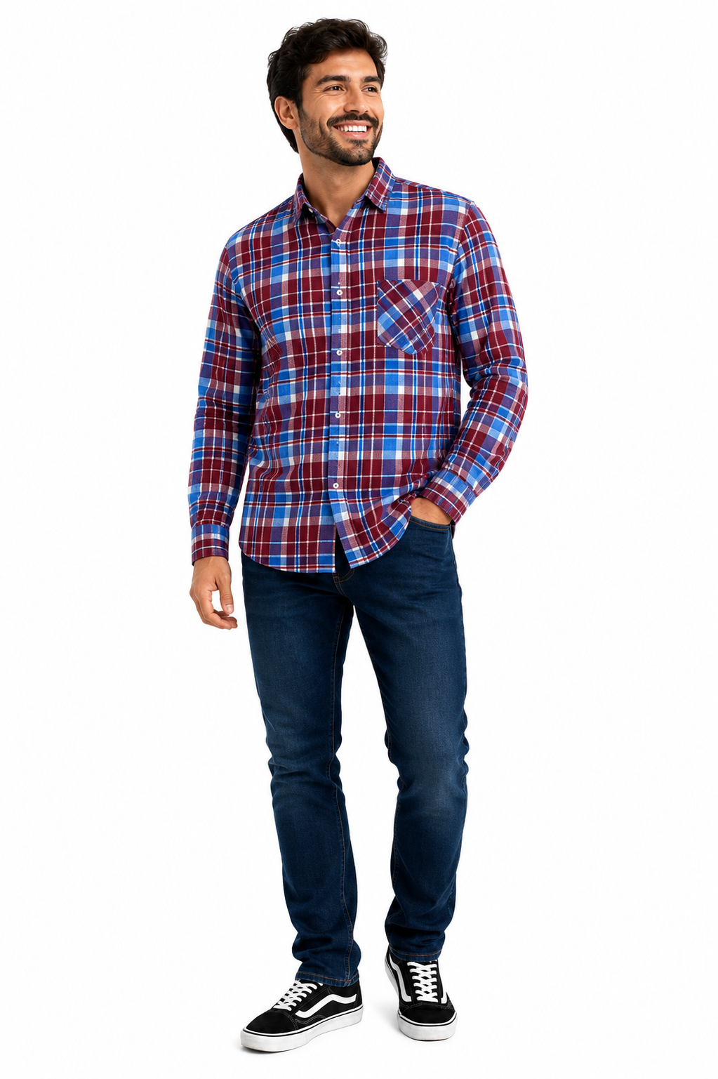 Camisa Xadrez Junina Azul Masculina