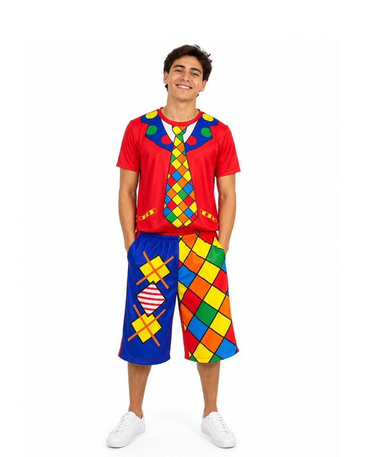 Fantasia de Palhaço Masculina Colorida